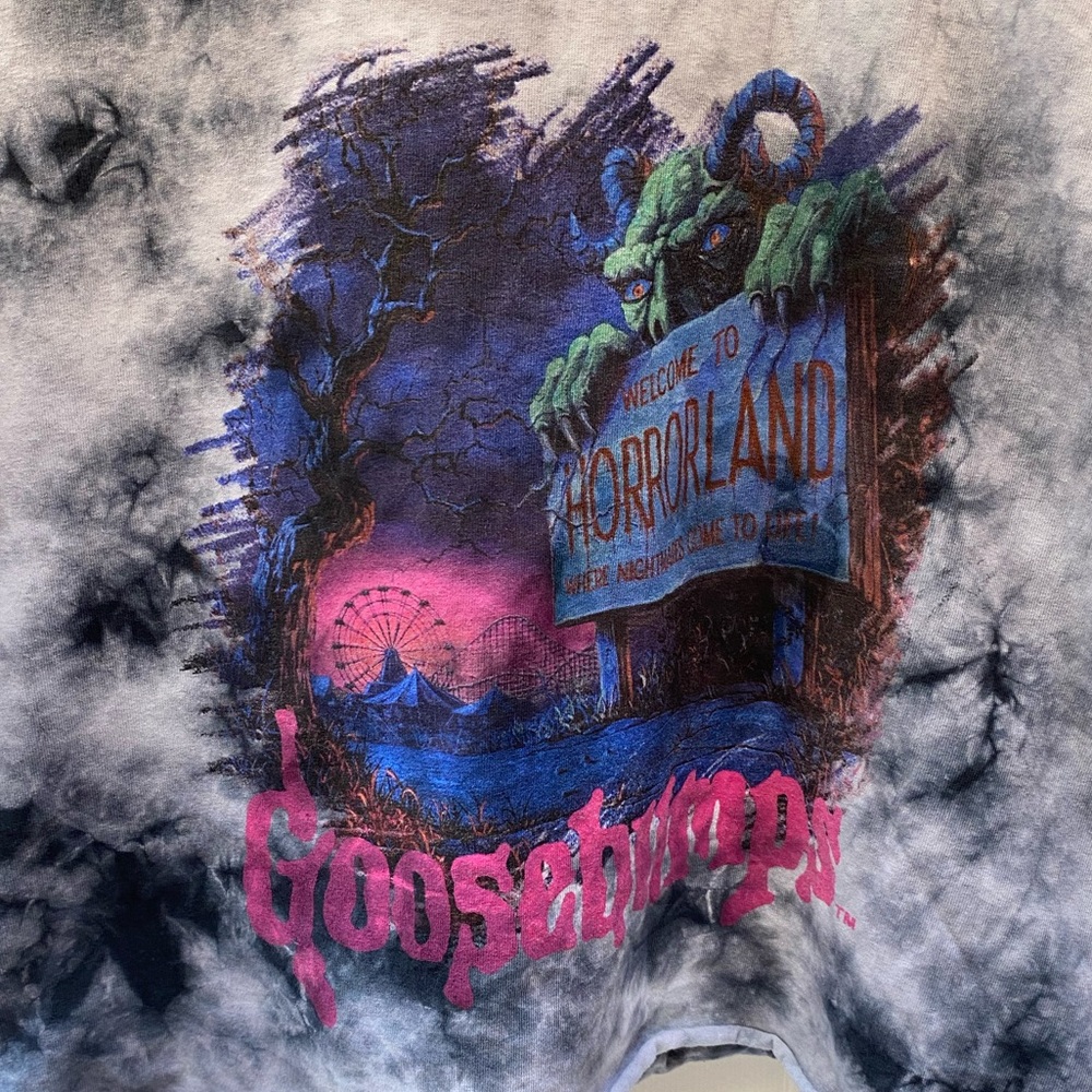 Goosebumps t-shirt cropped tie dye horrorland women’s large short sleeve